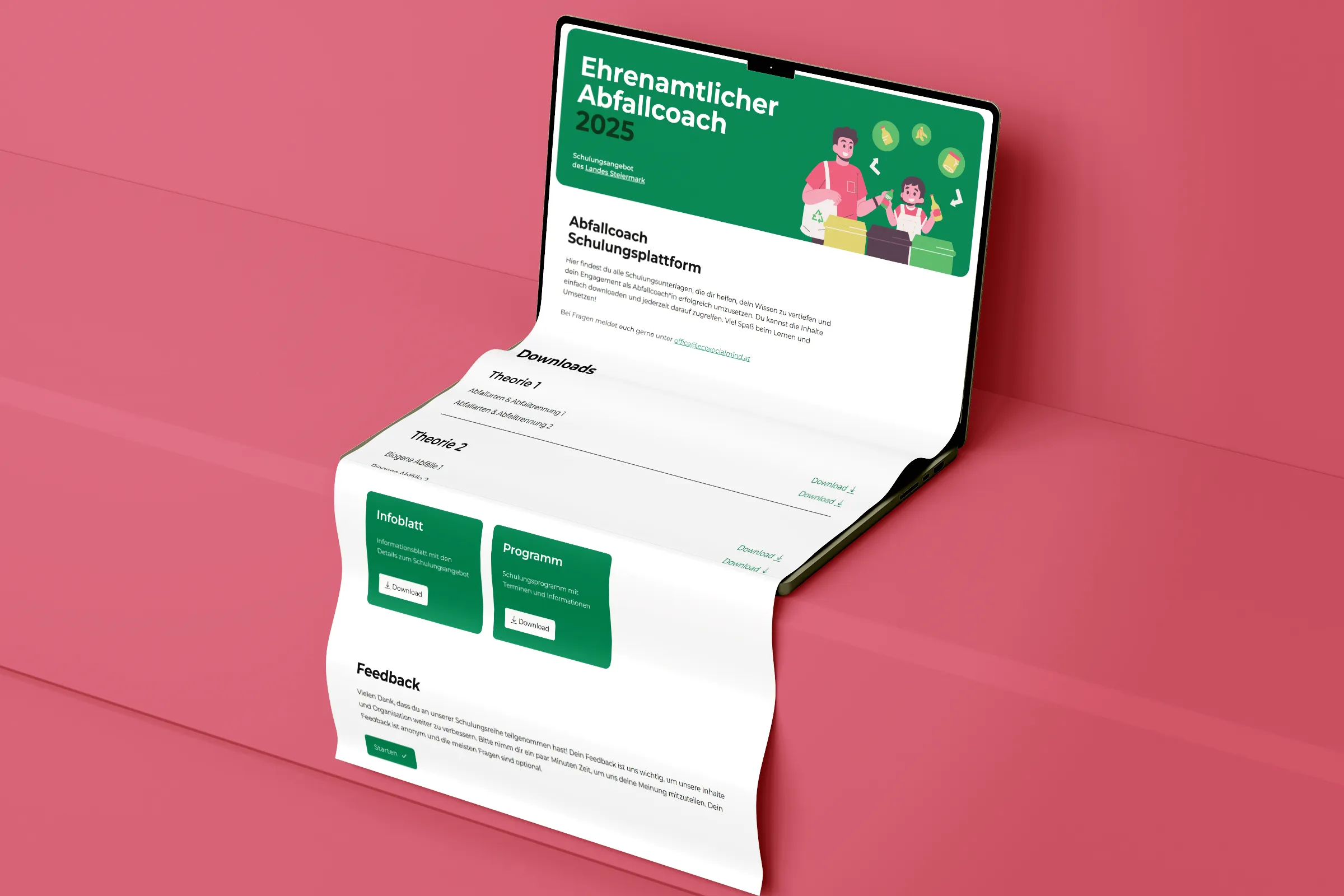 Website und digitale Schulungsplattform für den Abfallcoach 2025