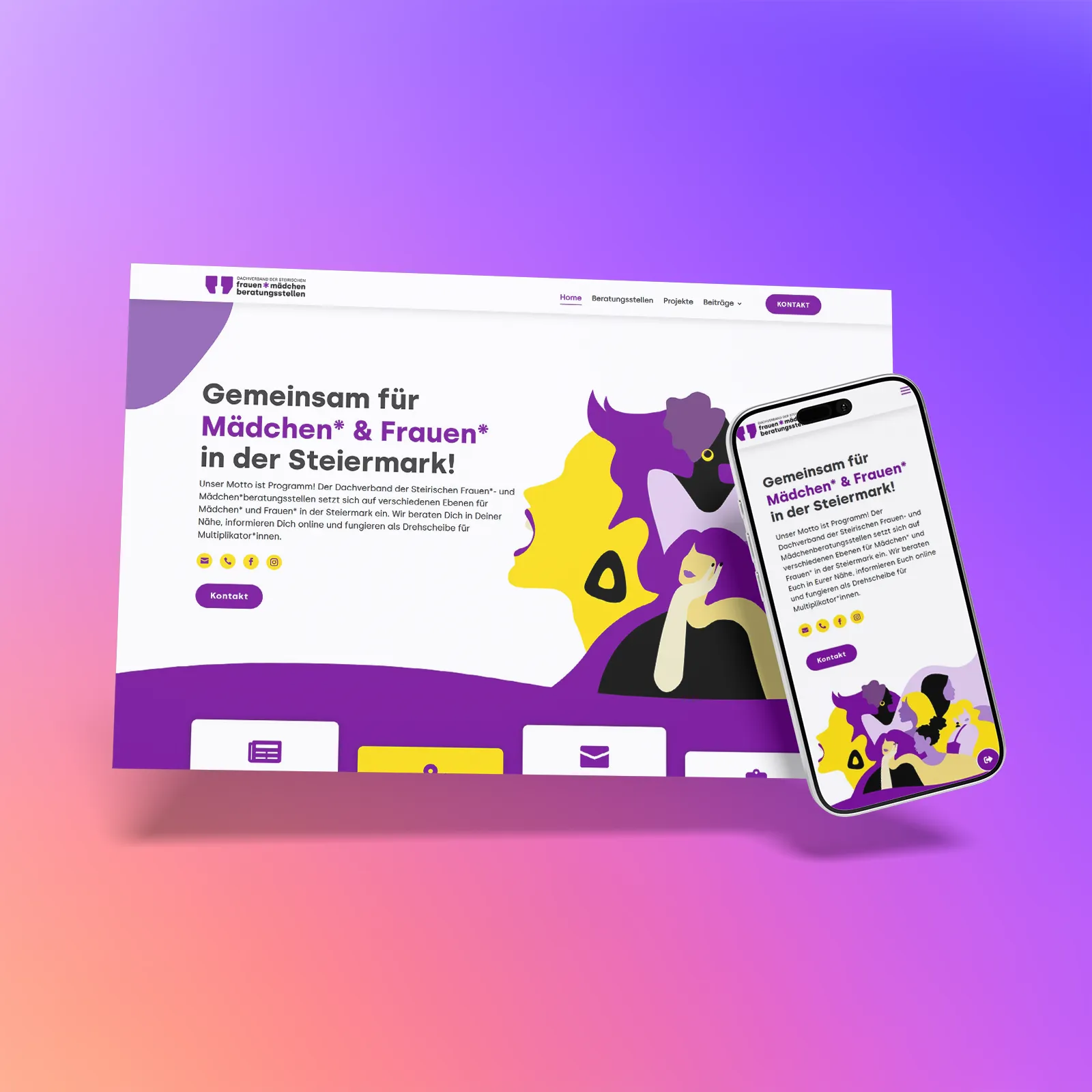 Die neue Website für den Dachverband der steirischen Frauen und Mädchenberatungsstellen