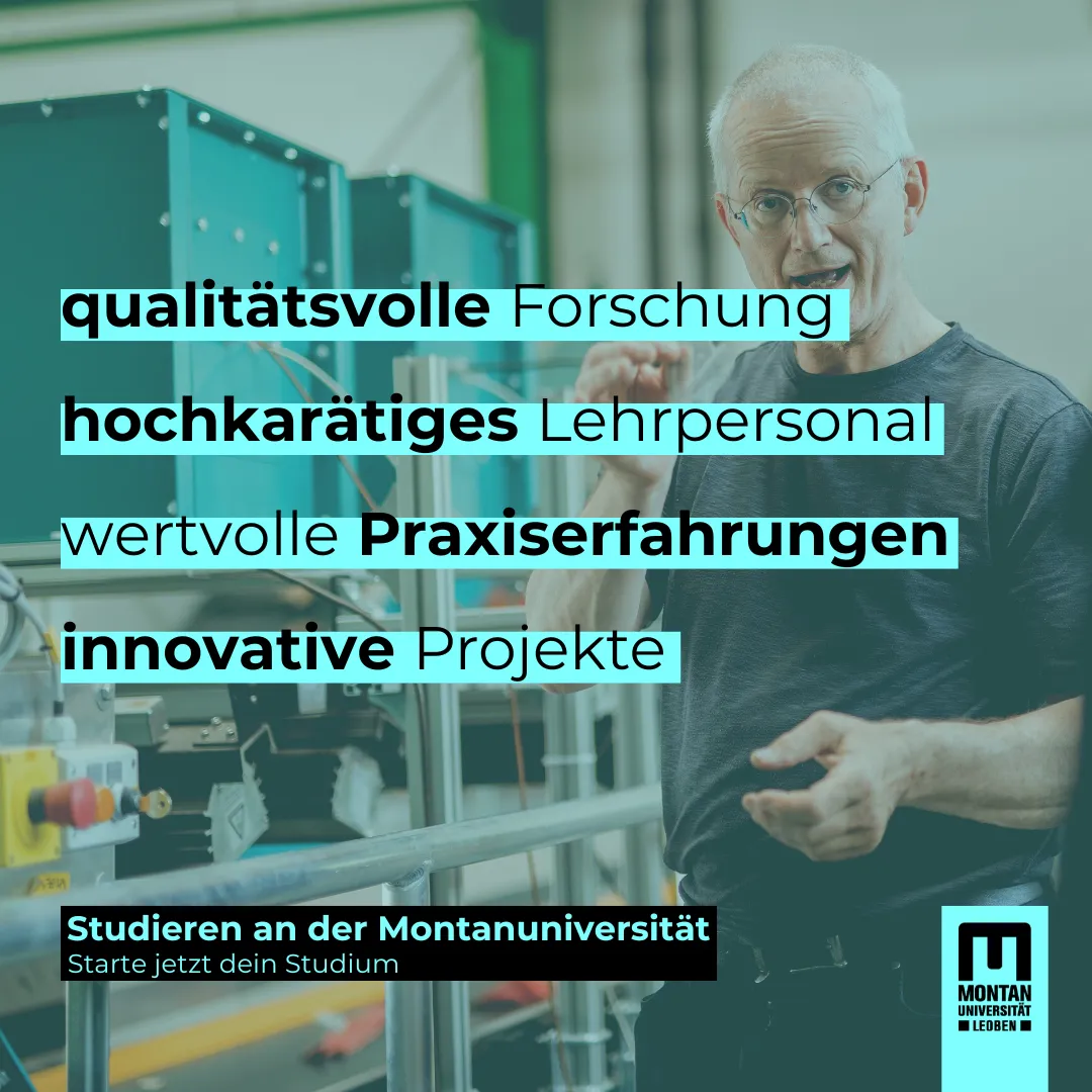 Social Media Post zur Bewerbung der Umweltschutz-Studiengänge der Monatnuniversität Leoben.