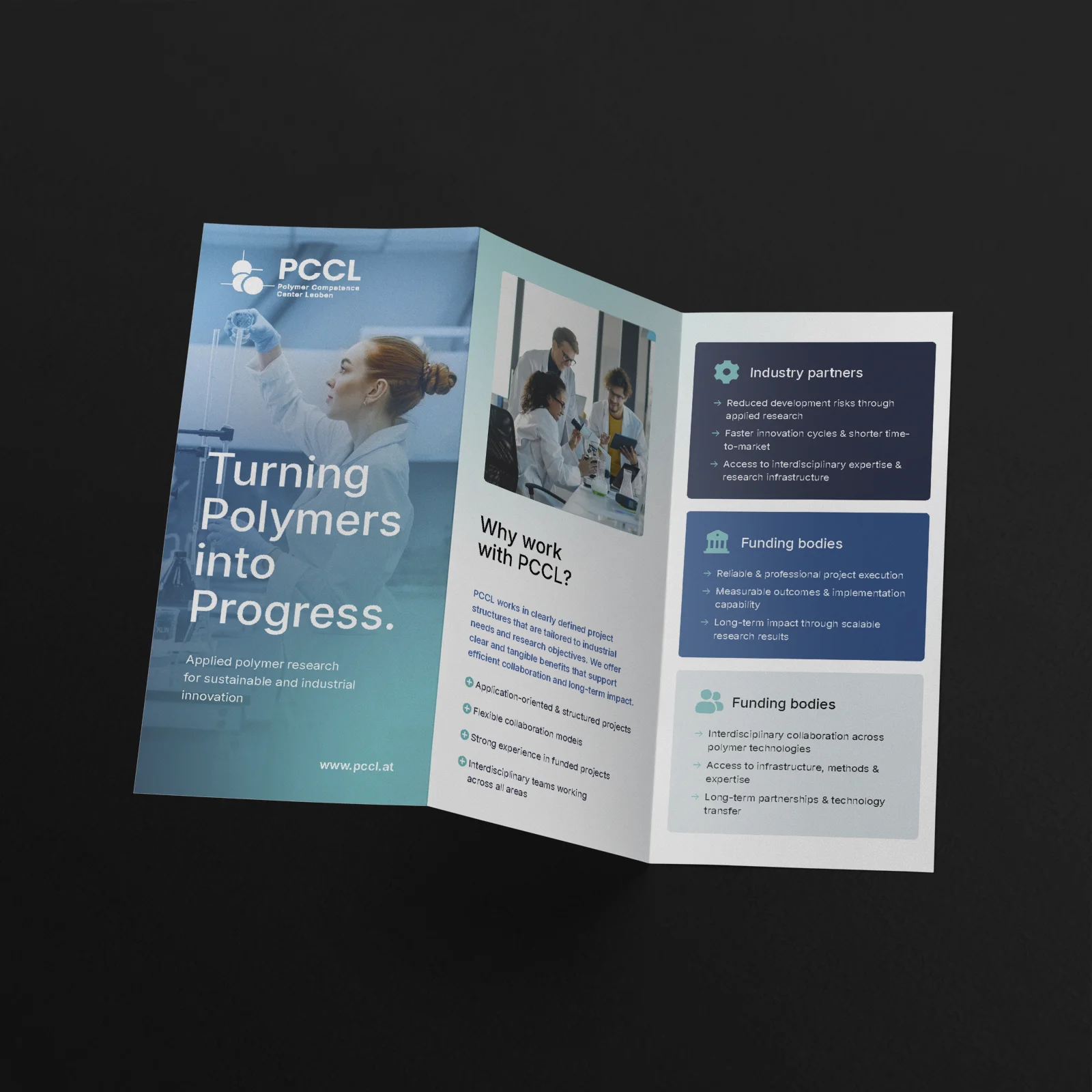 6 seitiger Flyer für das PCCL