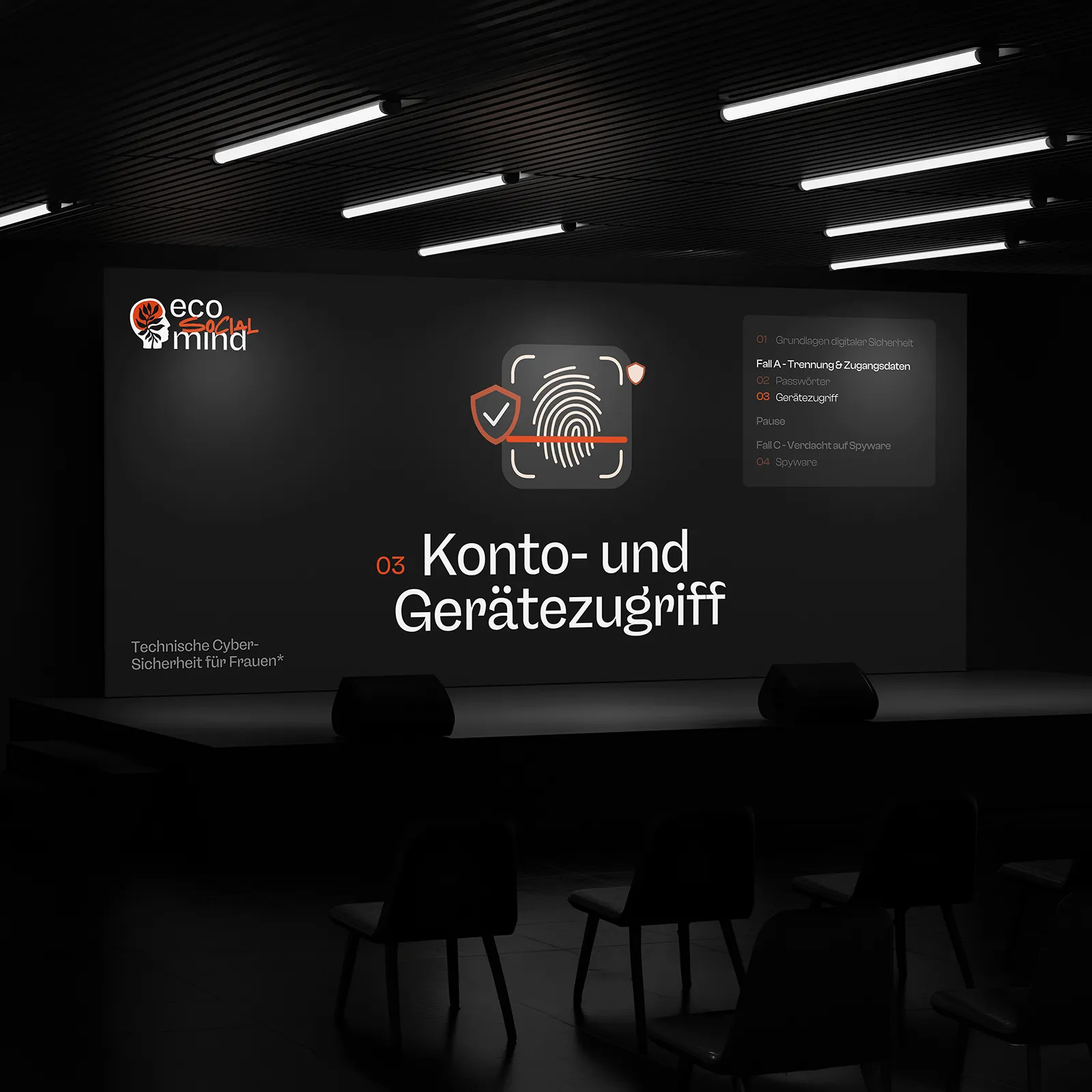 Präsentationsfolie zum Workshop zu Cybersicherheit
